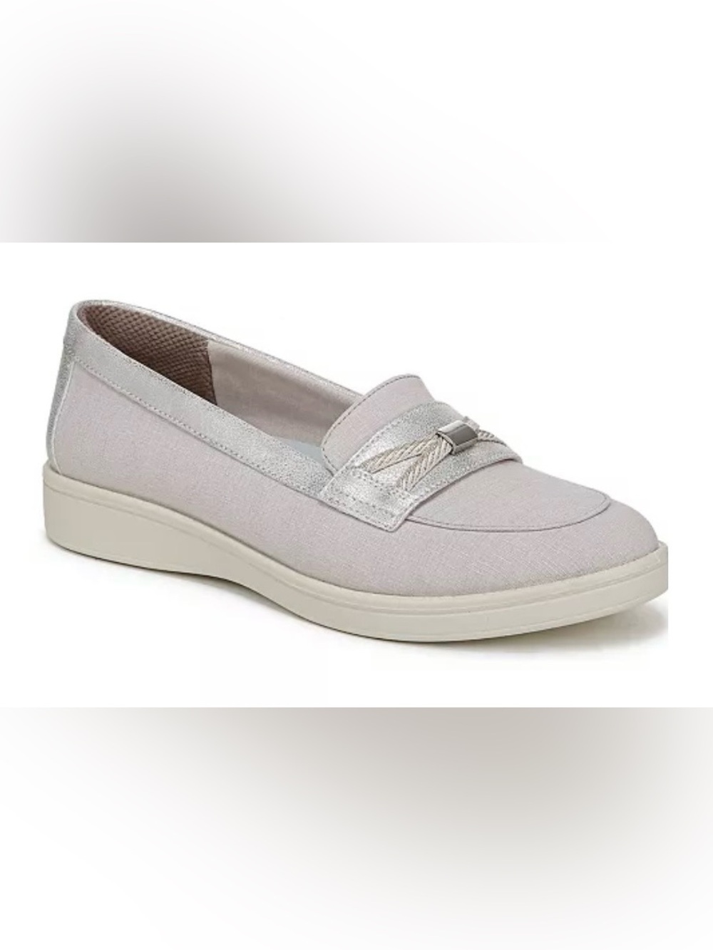 Life Stride Light Gray Slip-On Loafer with Silver Trim Size 11